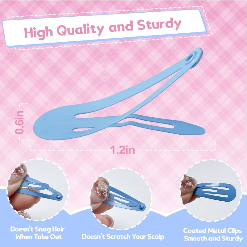 SLYFTE Upgrade Snap Mini Hair Clips - 100PCS Kids Metal Non Slip Hair Bow Clips for Girls Toddlers Hair Accessories(1.2 Inch 20 Colors) - Image 3